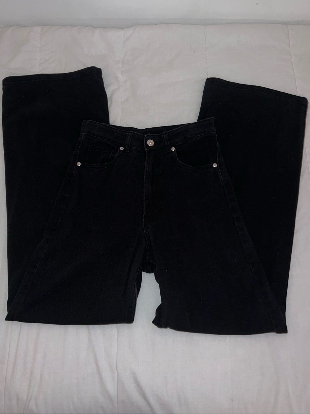 High-Rise Jet Black Wide-Leg Women's Jeans